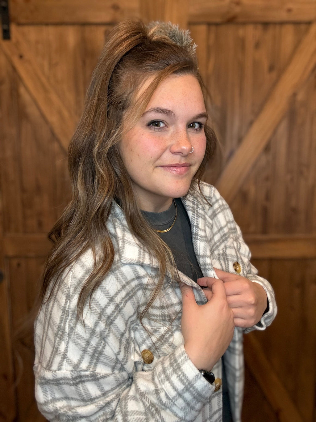 Plaid Print Fleece Shacket