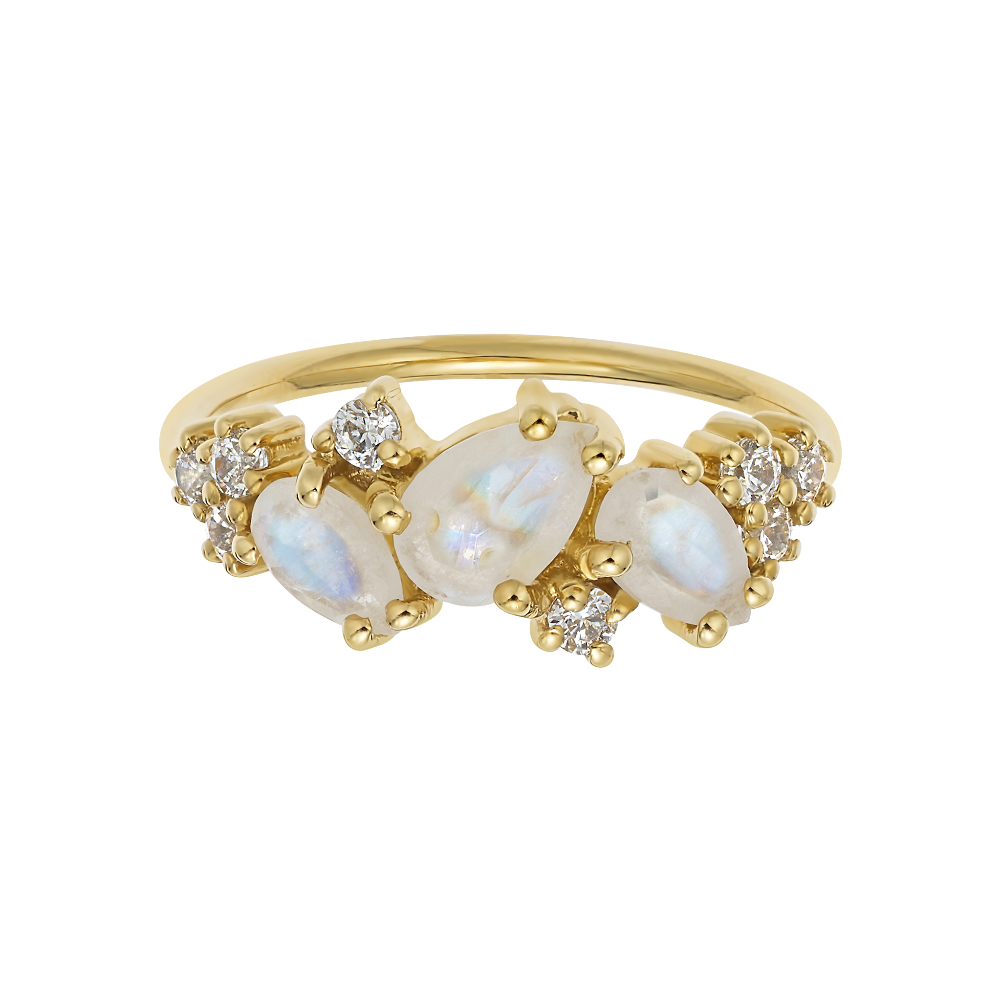 Rainbow Moonstone & Diamond Midsummer Night's Dream Ring