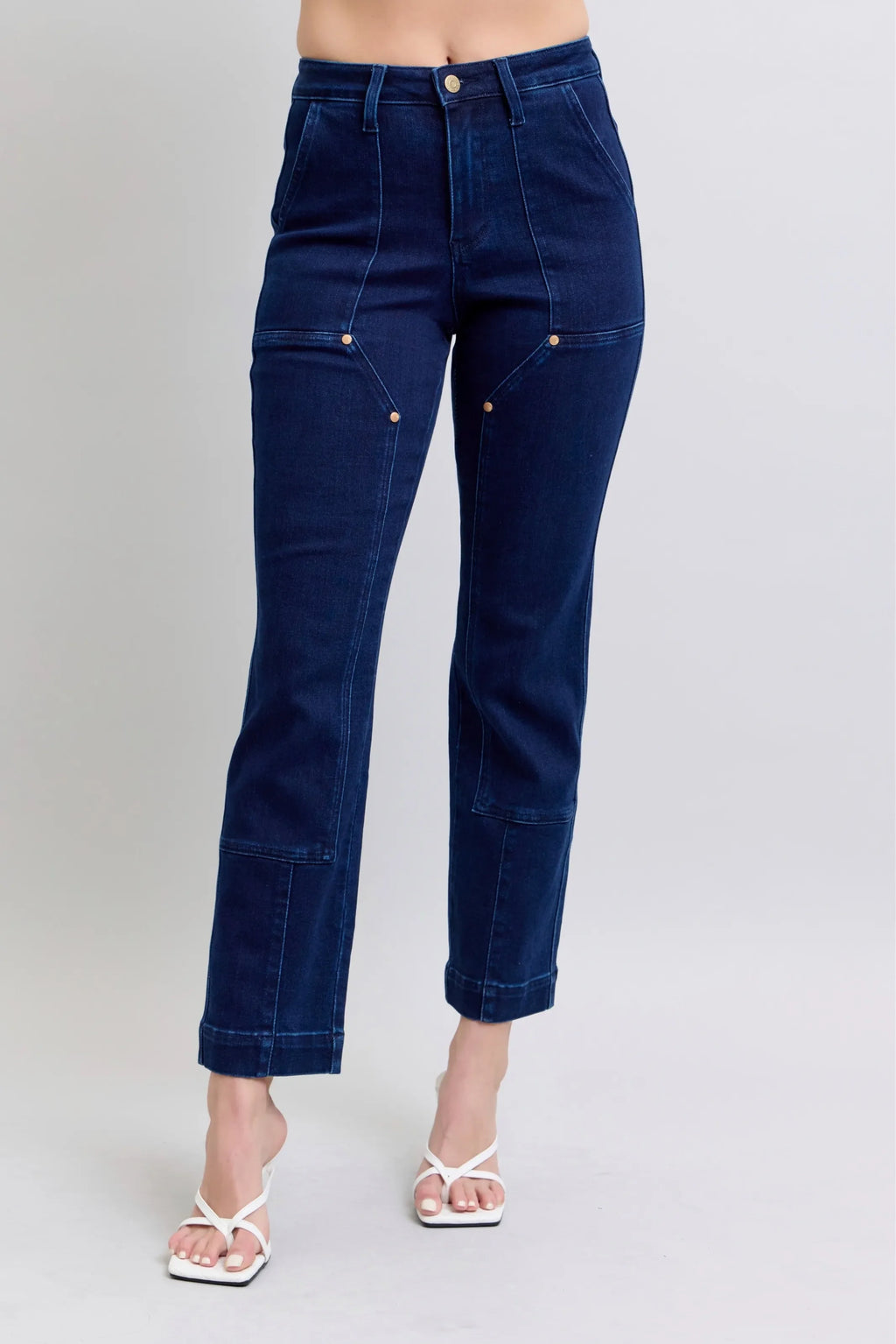 Judy Blue Edgy Glamour Indigo Wash Straight Leg Denim Jeans