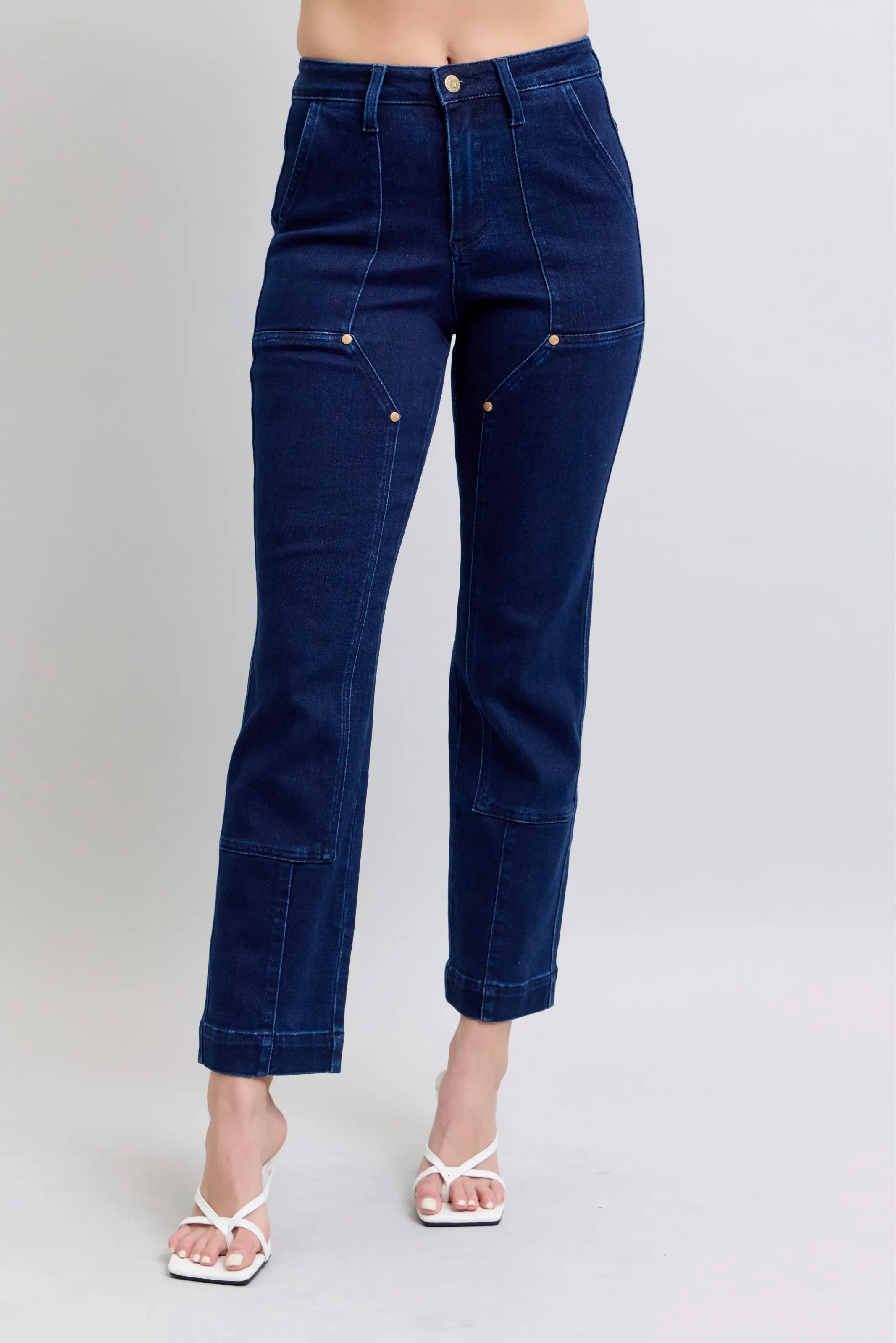 Judy Blue Edgy Glamour Indigo Wash Straight Leg Denim Jeans