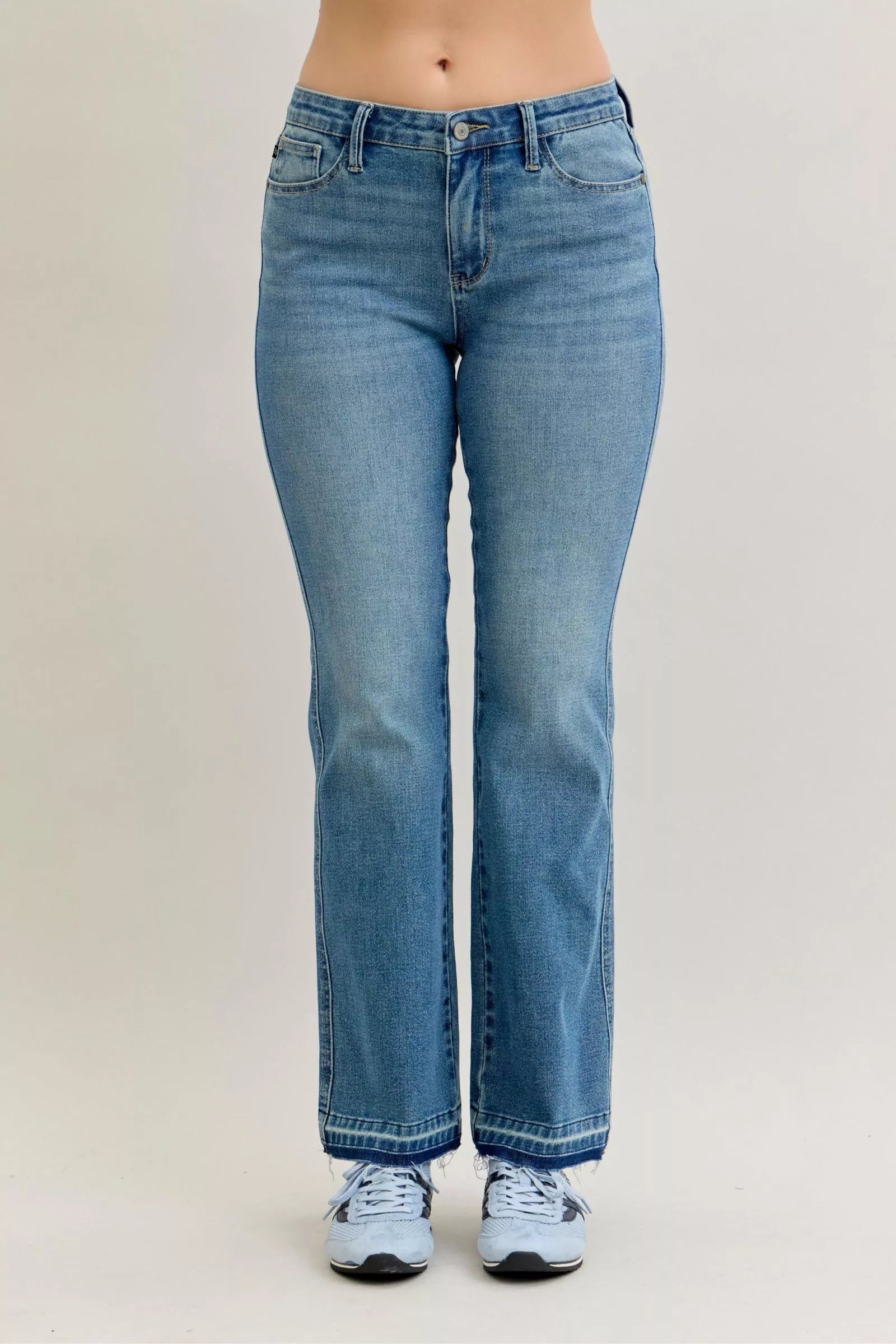 Judy Blue Mid Rise Tummy Control Release Hem Bootcut Jeans