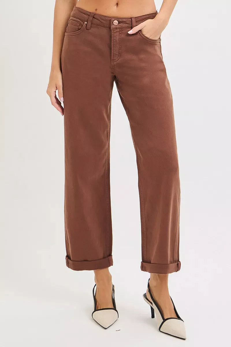 RISEN Tummy Control Mid Rise Ankle Barrel Baggy