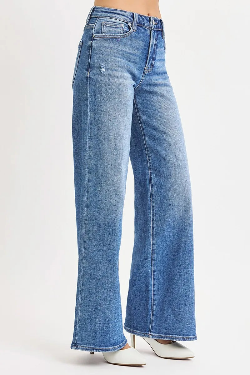 RISEN High Rise Wide Leg Jeans