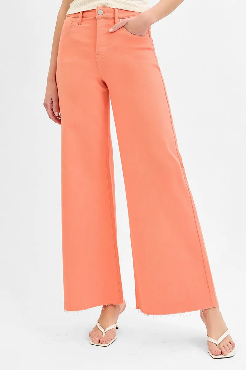 RISEN Tummy Control High Rise Wide Leg Jeans