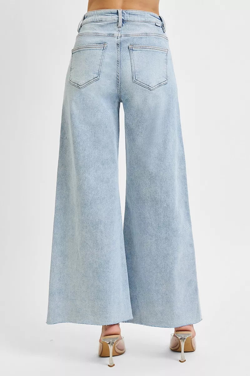 RISEN High Rise Ankle Wide Palazzo Jeans