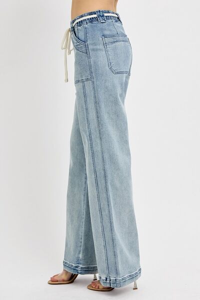 RISEN Four Pocket Straight Leg Blue Denim Jeans
