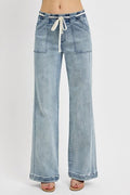 RISEN Four Pocket Straight Leg Blue Denim Jeans