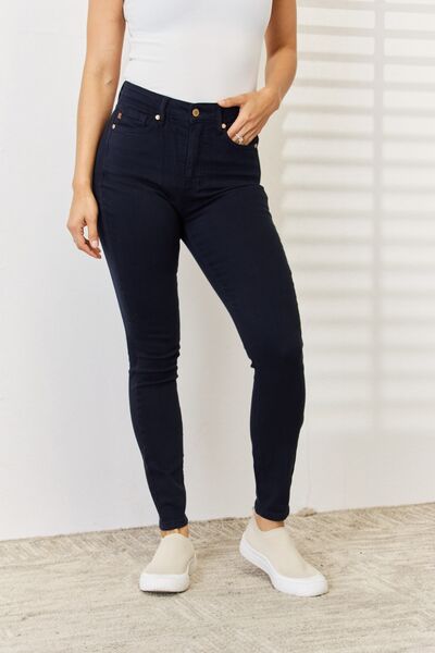 Judy Blue Clara Garment Dyed Tummy Control Blue Denim Skinny Jeans