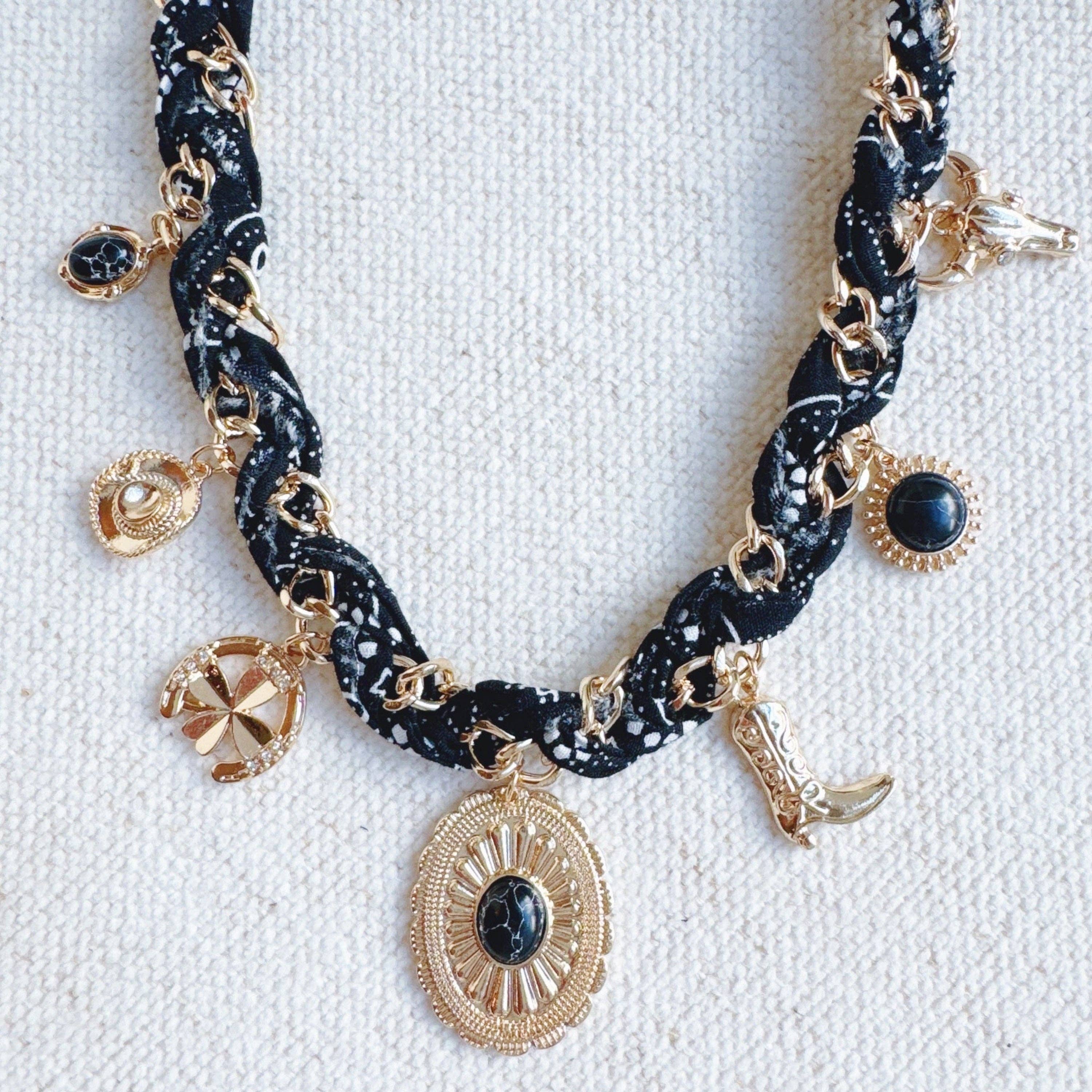 Wild West Desert Charm Scarf Necklace