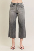 Judy Blue Gray Wash Wide Leg Capri Denim Jeans
