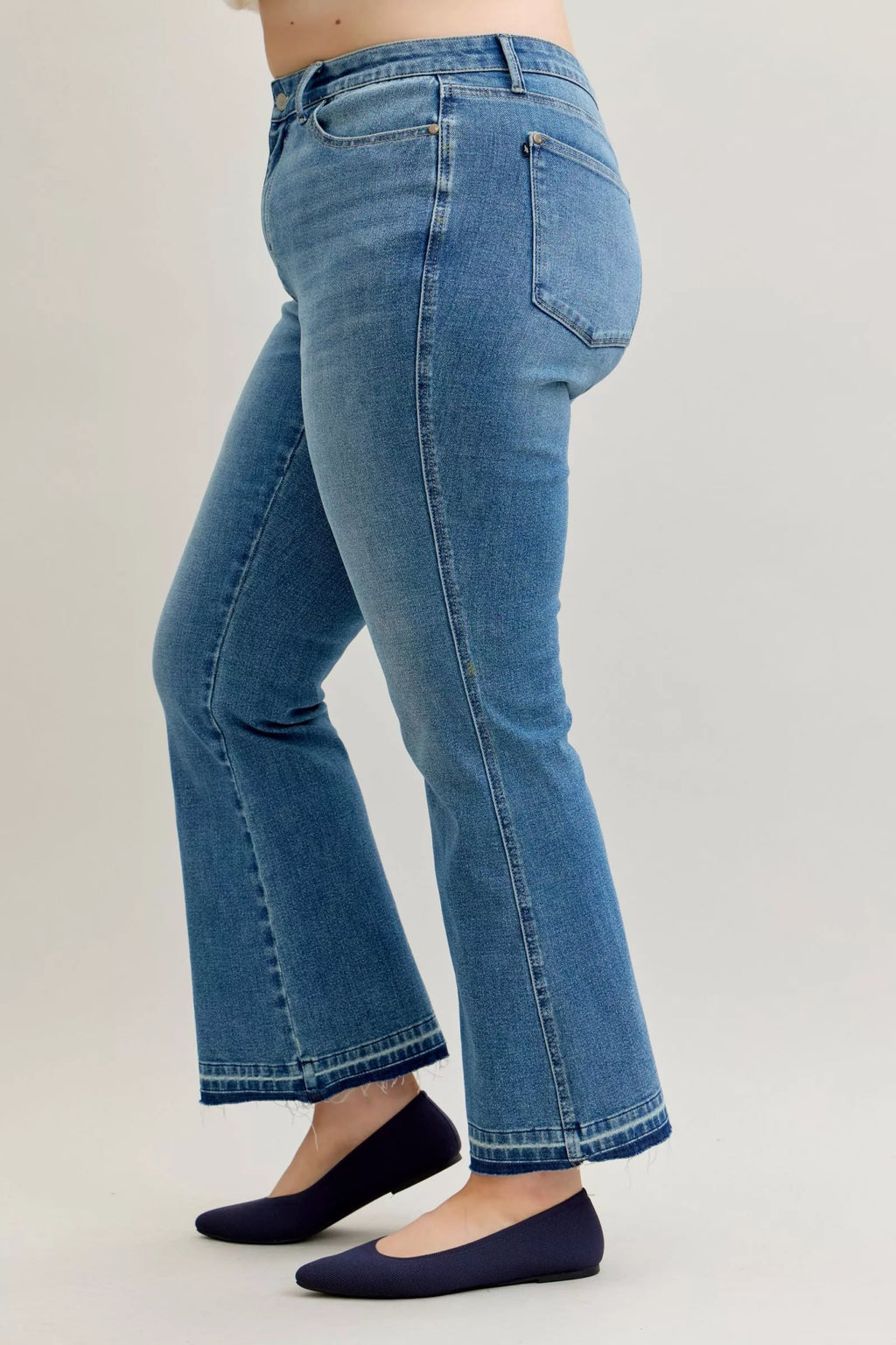 Judy Blue Mid Rise Tummy Control Release Hem Bootcut Jeans
