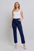 Judy Blue Edgy Glamour Indigo Wash Straight Leg Denim Jeans