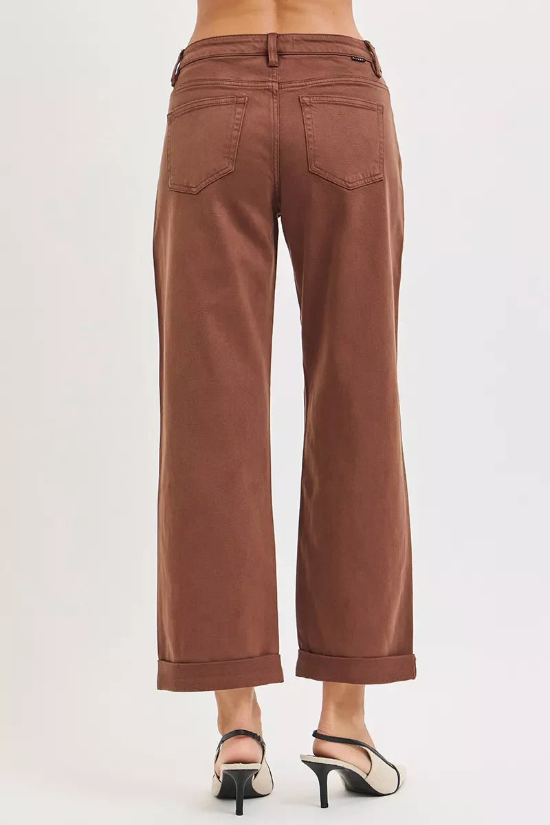 RISEN Tummy Control Mid Rise Ankle Barrel Baggy