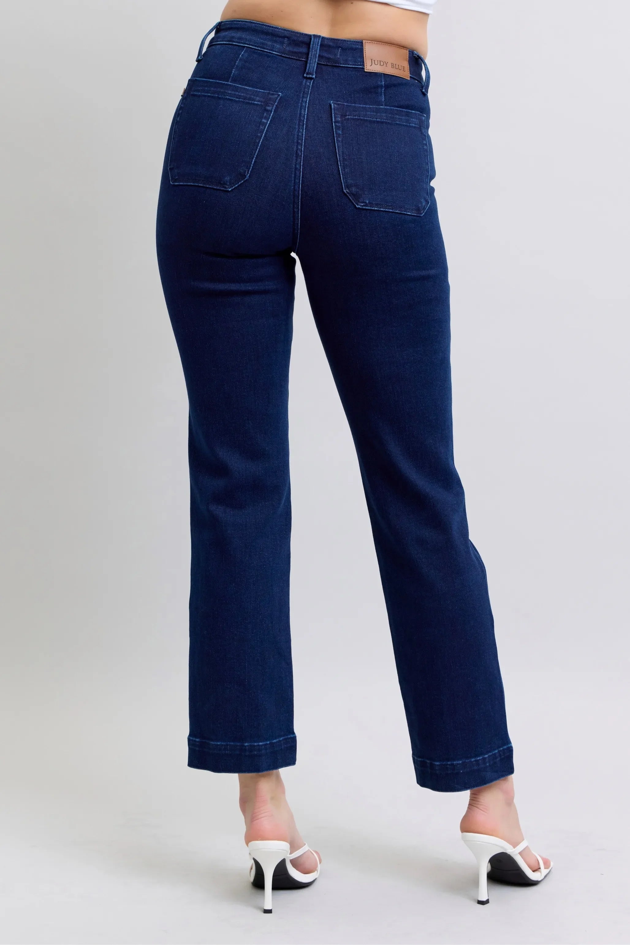 Judy Blue Edgy Glamour Indigo Wash Straight Leg Denim Jeans
