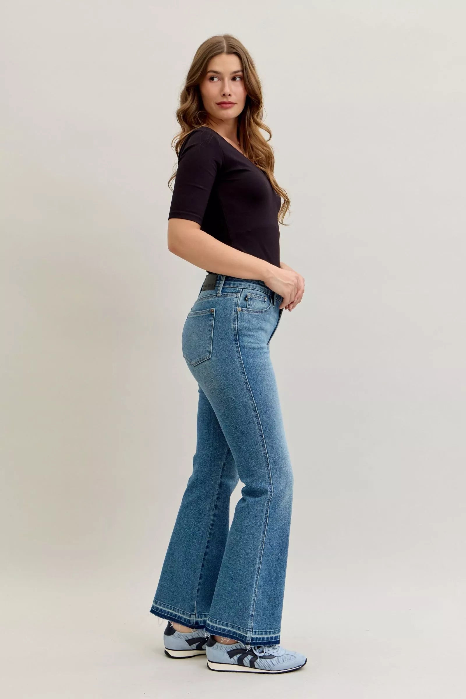 Judy Blue Mid Rise Tummy Control Release Hem Bootcut Jeans
