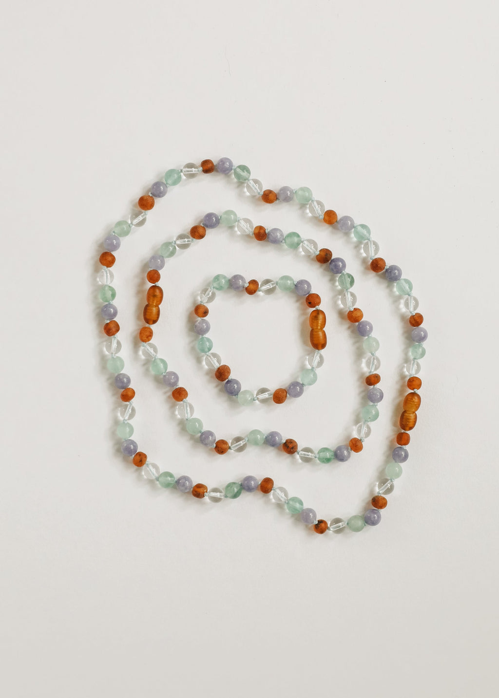 Baltic Sea Amber + Natural Gemstone || Anklet or Bracelet