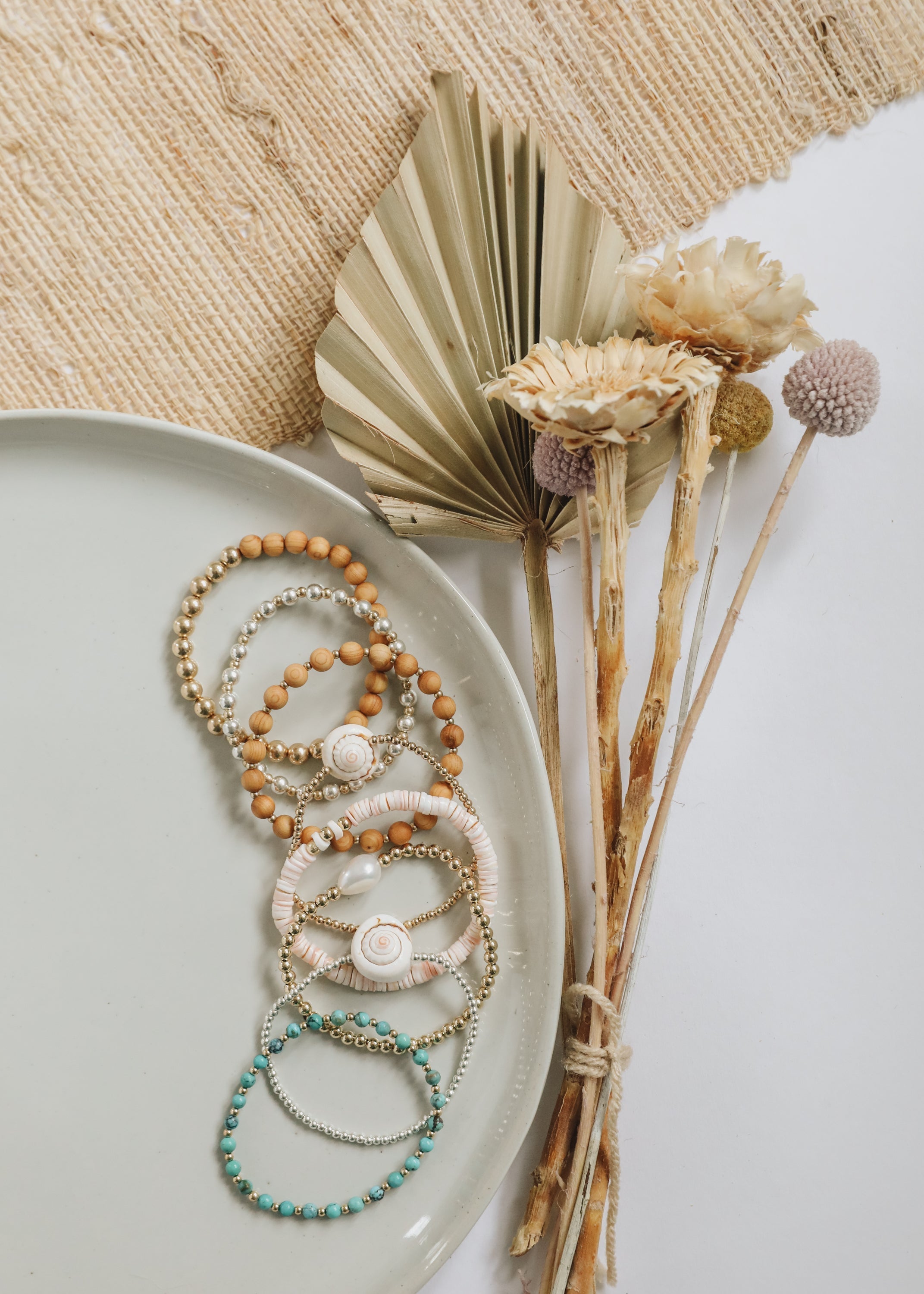14K Gold Filled || Beaded Stretch Anklet