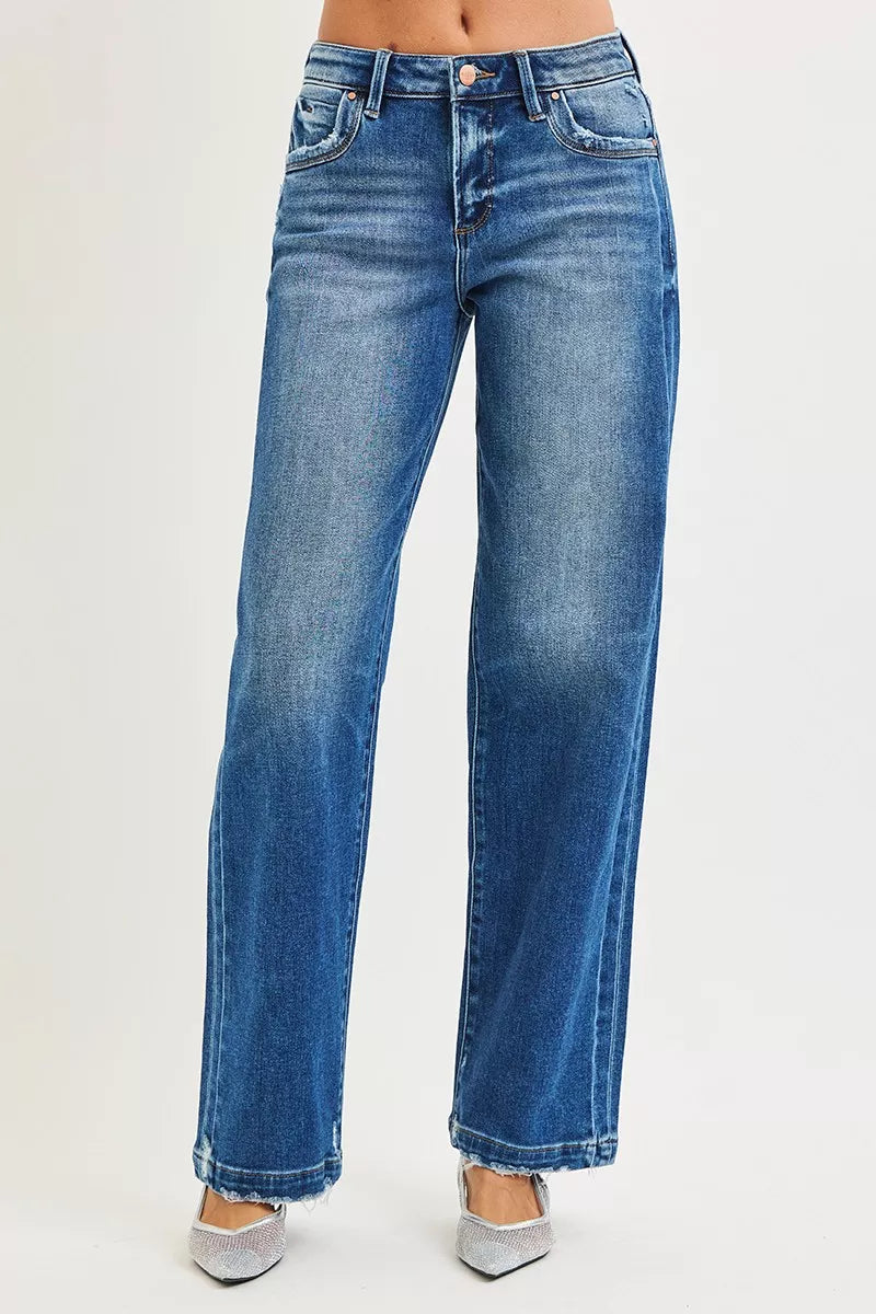 RISEN Pocket Side Seam Detail Slouchy Jeans