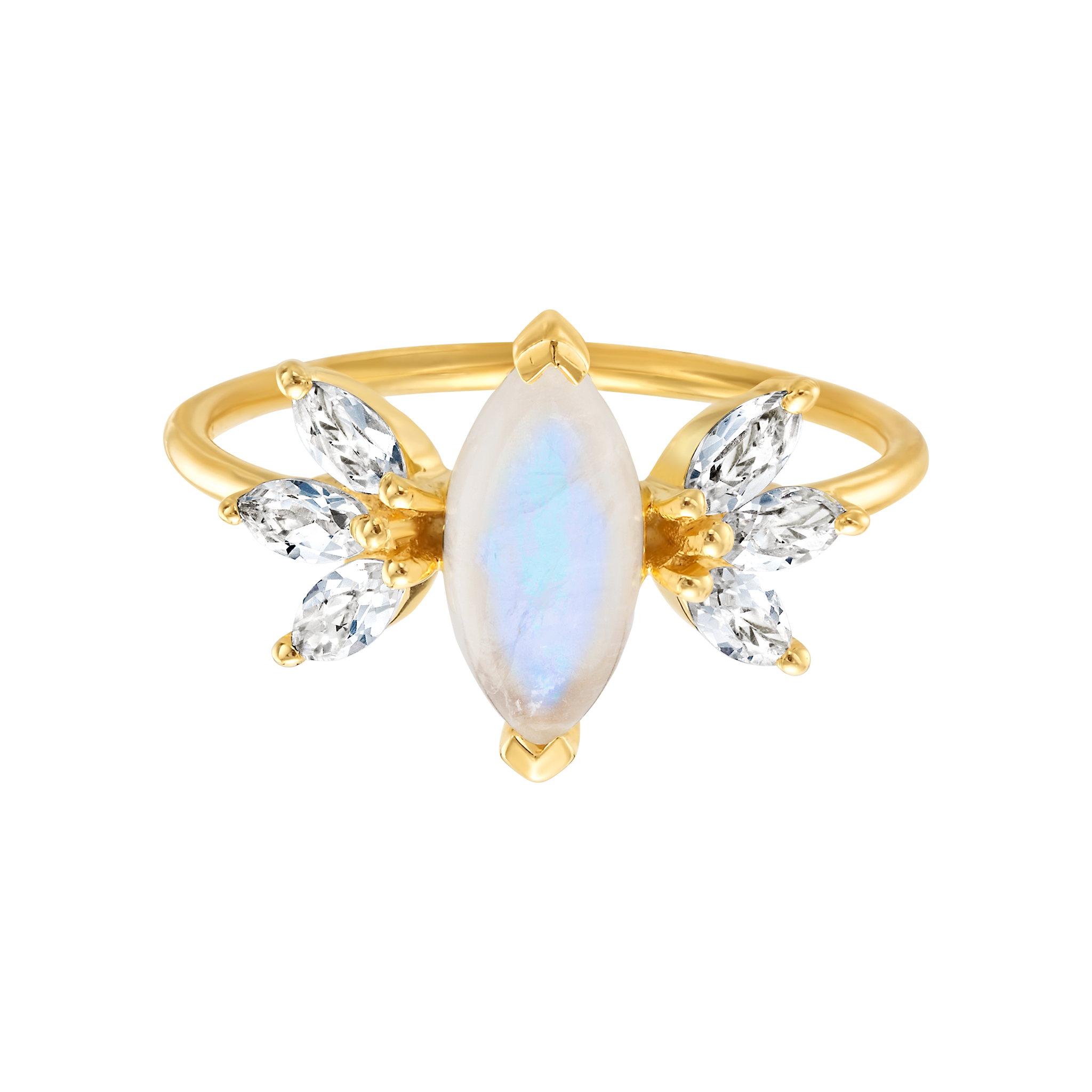 Rainbow Moonstone & Topaz Fly Away With Me Ring