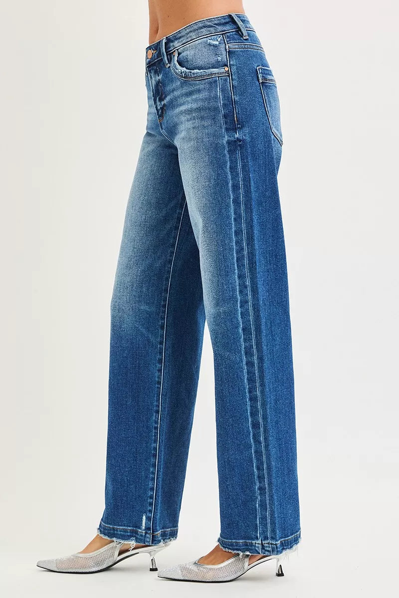 RISEN Pocket Side Seam Detail Slouchy Jeans
