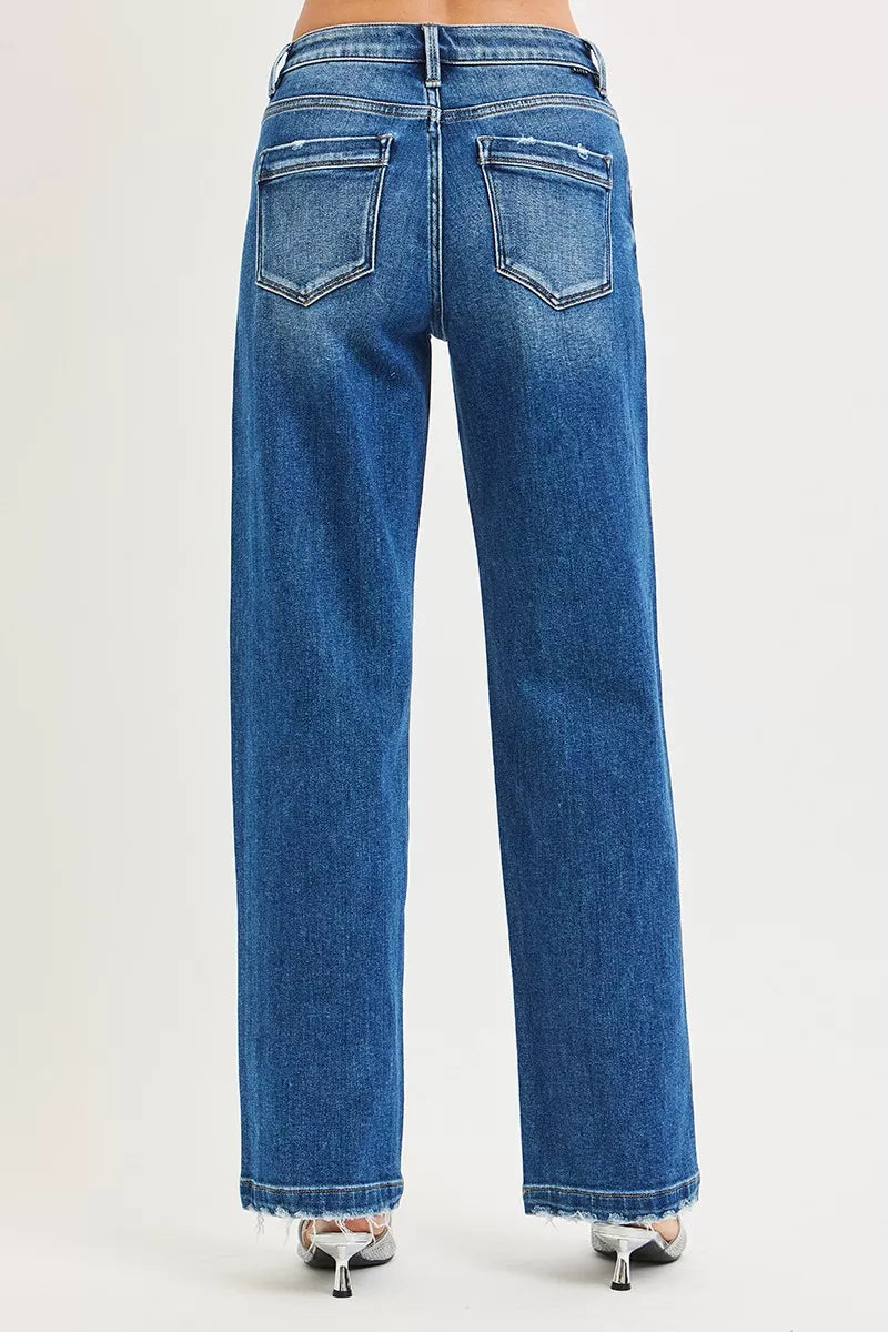 RISEN Pocket Side Seam Detail Slouchy Jeans
