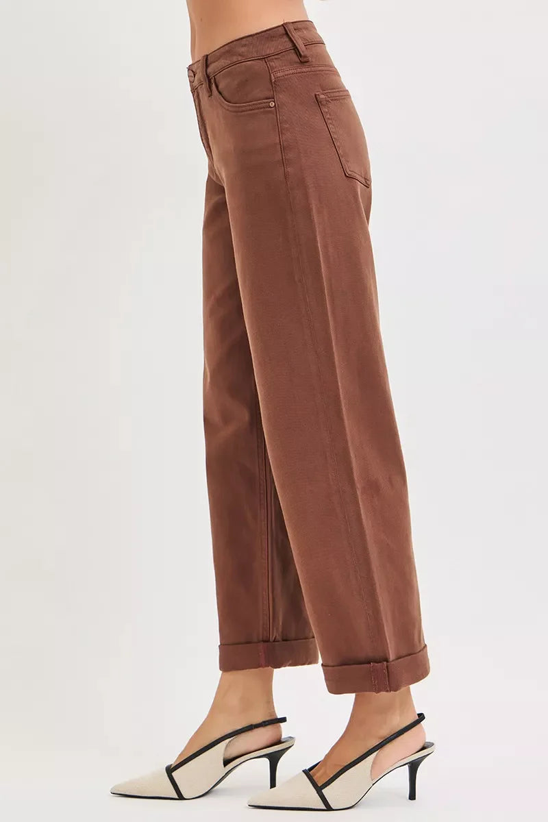 RISEN Tummy Control Mid Rise Ankle Barrel Baggy