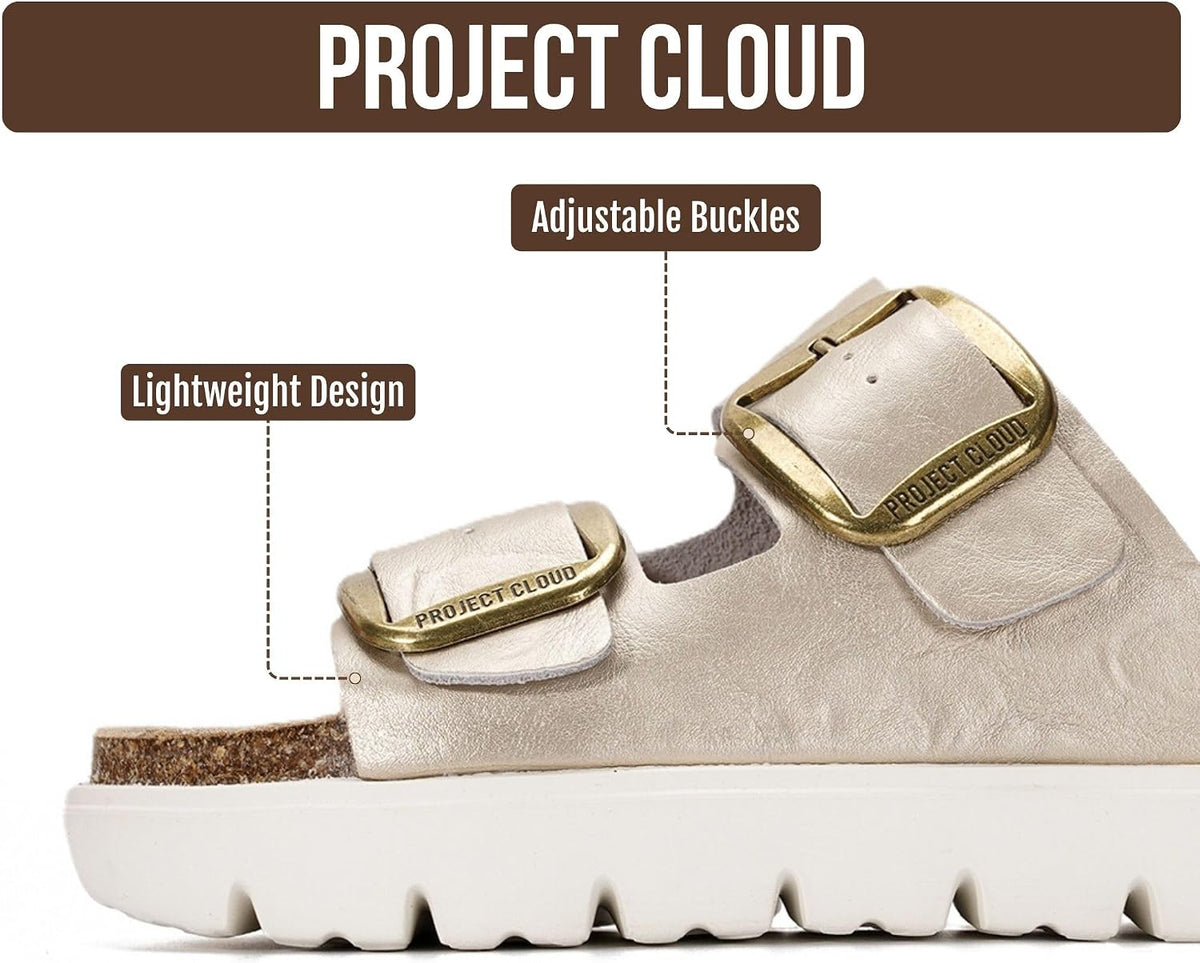 Cloud Comfort Leather Wedge Sandals