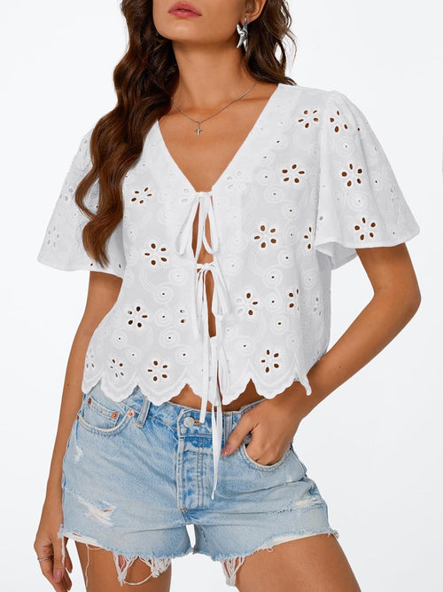 Boho Chic Tie-Front Blouse