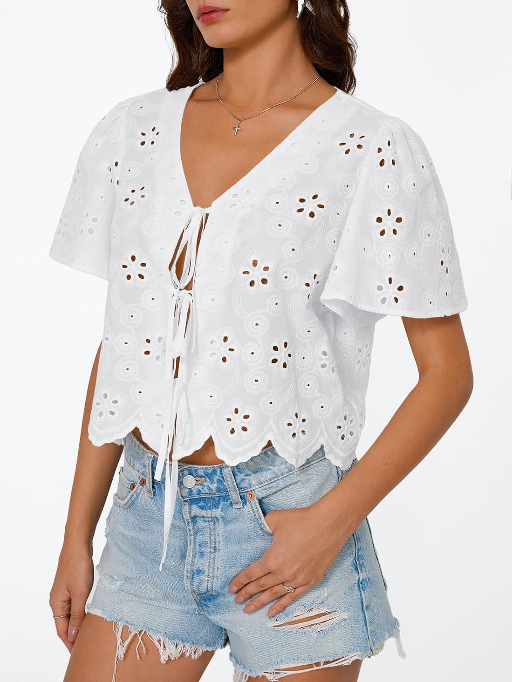 Boho Chic Tie-Front Blouse