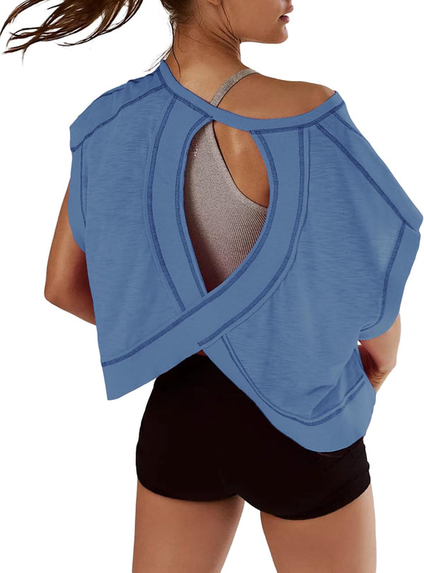 Open Back Yoga Crop Tops