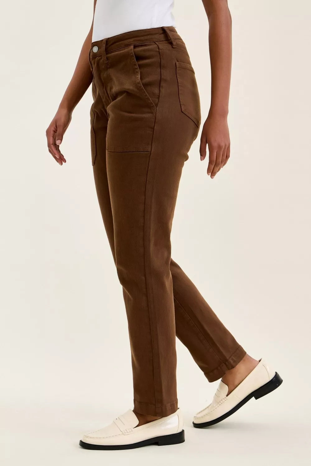 Judy Blue High Waist Aurora Weekender Mahogany Jeans with Knee Darts