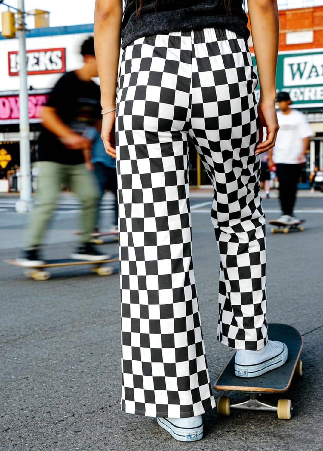 Checkered High Waist Lounge Pants