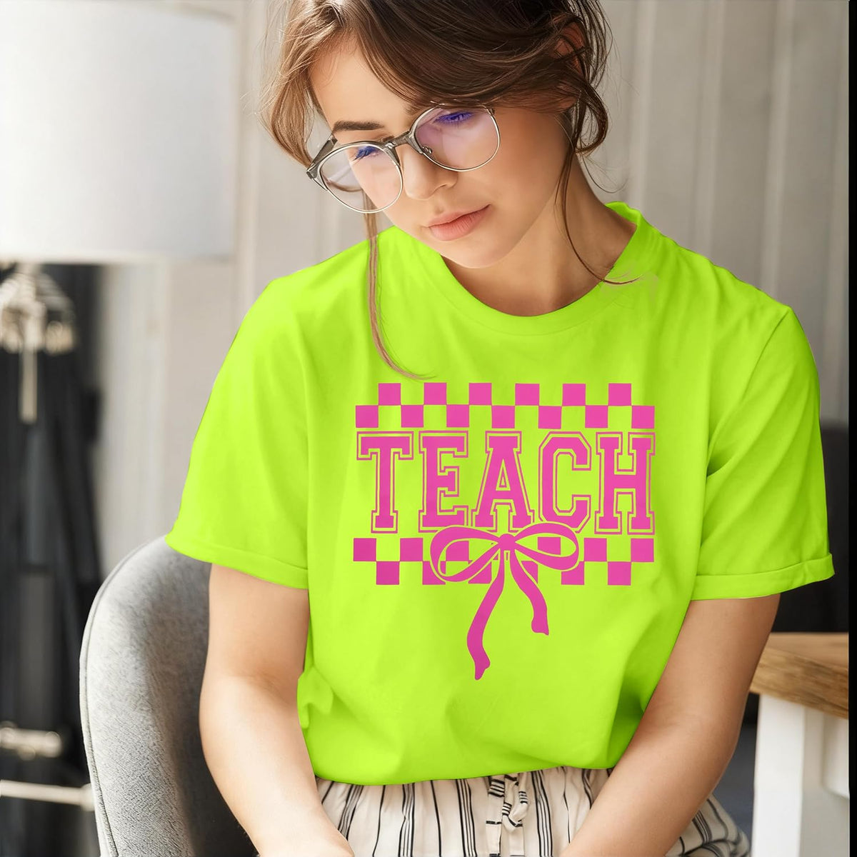 Retro Neon Teacher Tee