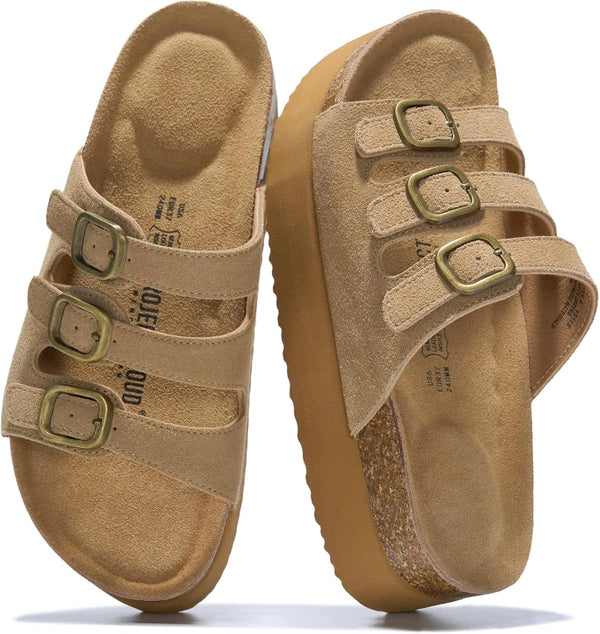 Genuine Leather Women's Wedge Sandals