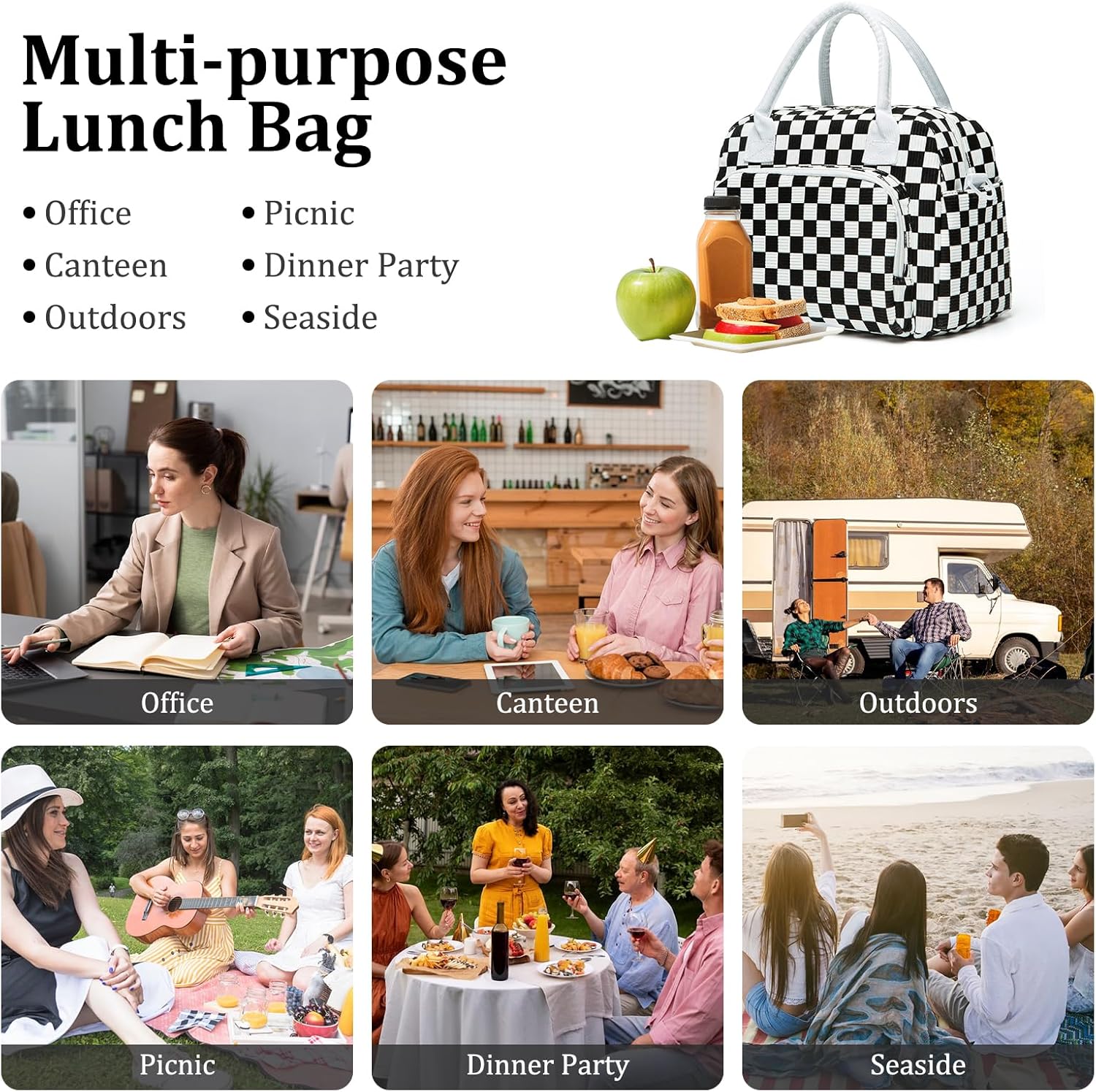 Stylish Insulated Lunch Tote Bag