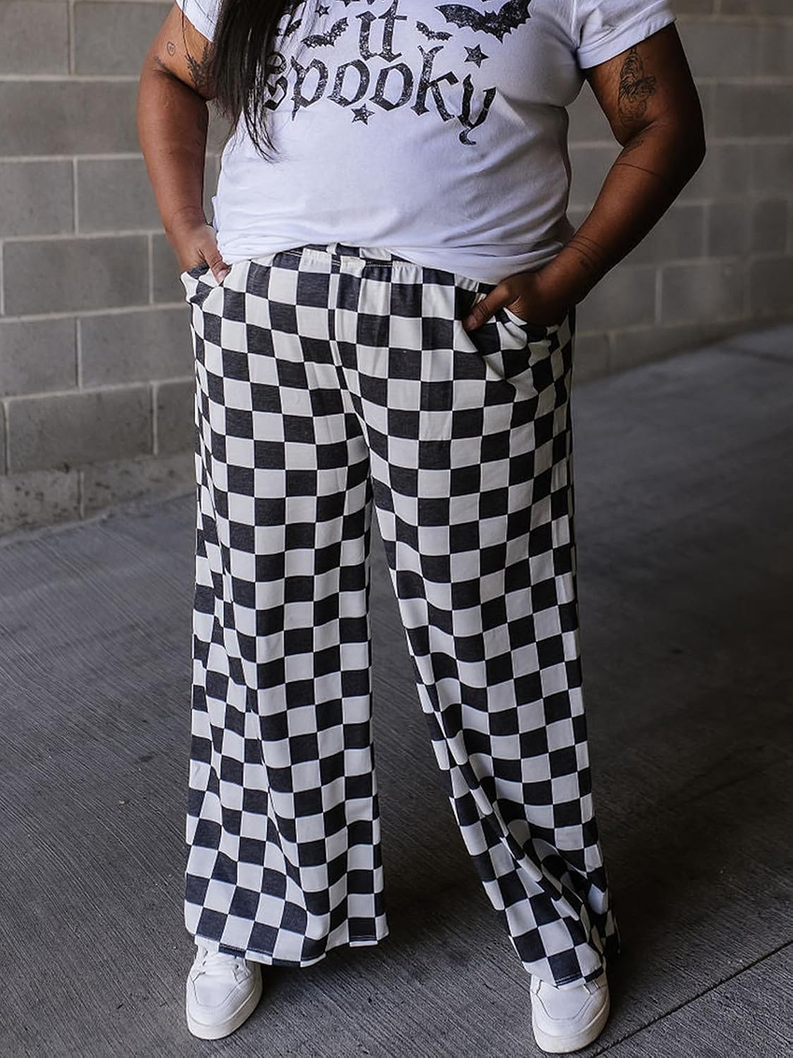 Checkered High Waist Lounge Pants