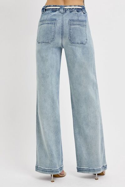 RISEN Four Pocket Straight Leg Blue Denim Jeans