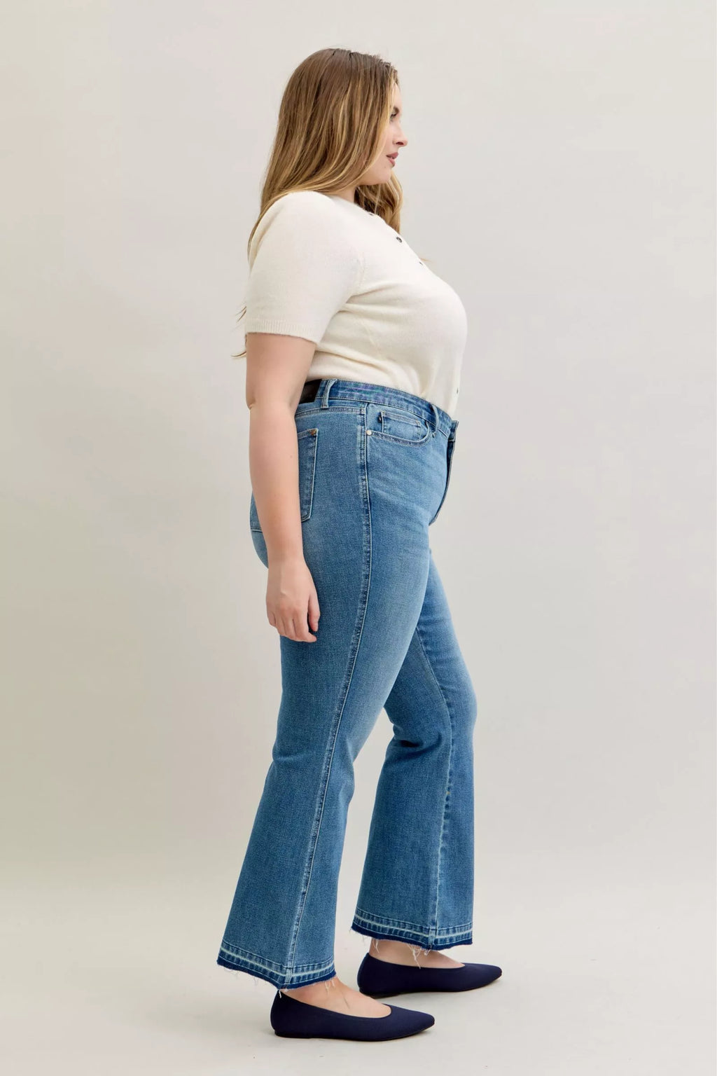 Judy Blue Mid Rise Tummy Control Release Hem Bootcut Jeans