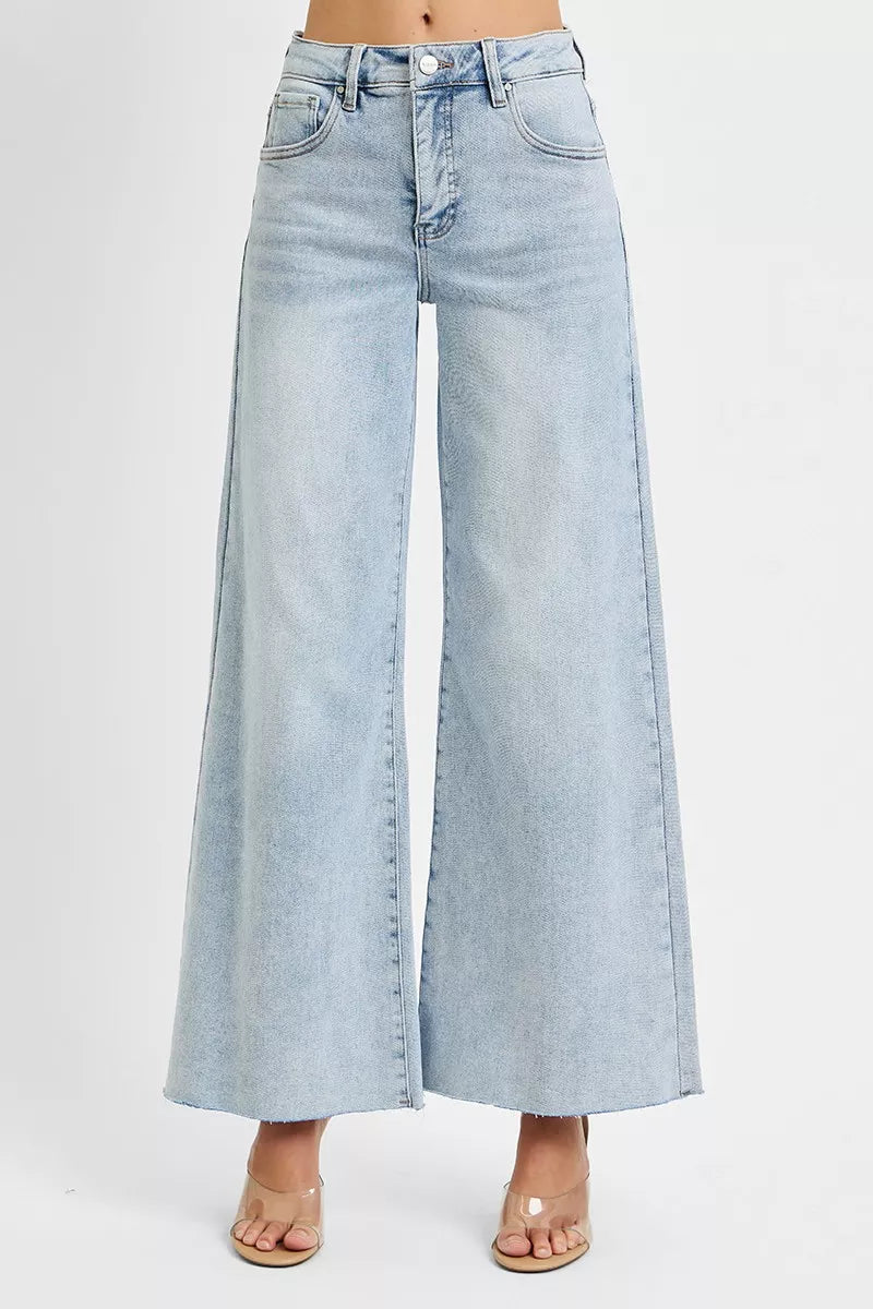 RISEN High Rise Ankle Wide Palazzo Jeans