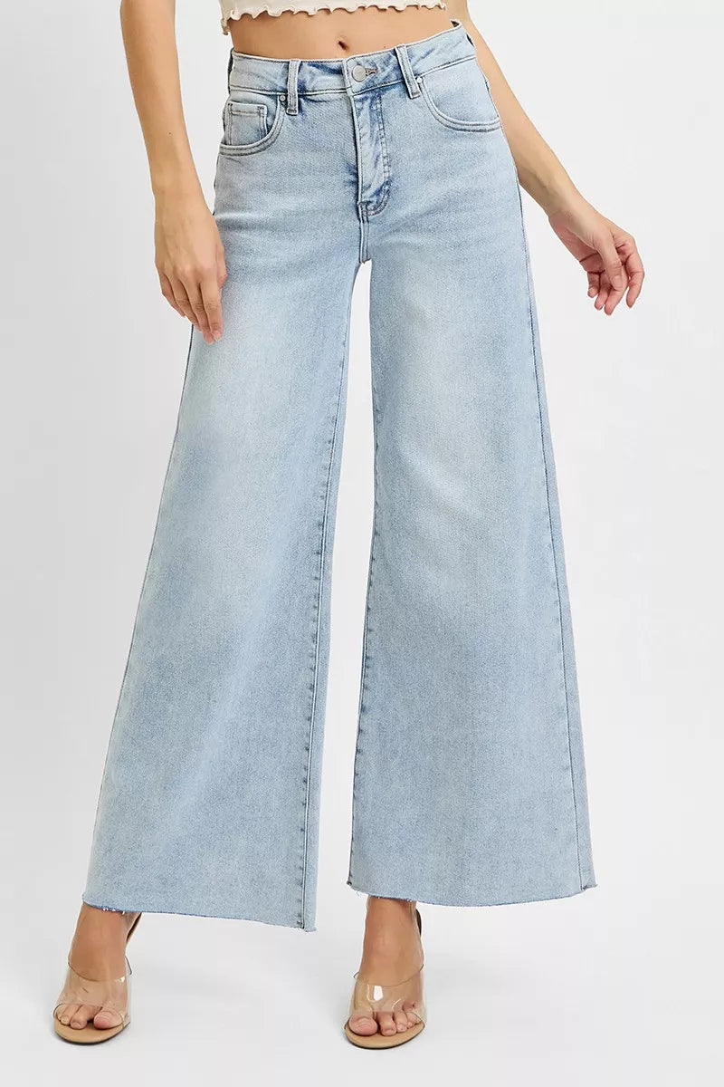 RISEN High Rise Ankle Wide Palazzo Jeans