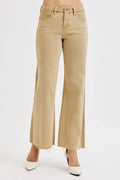 RISEN Raw Hem Wide Leg Jeans