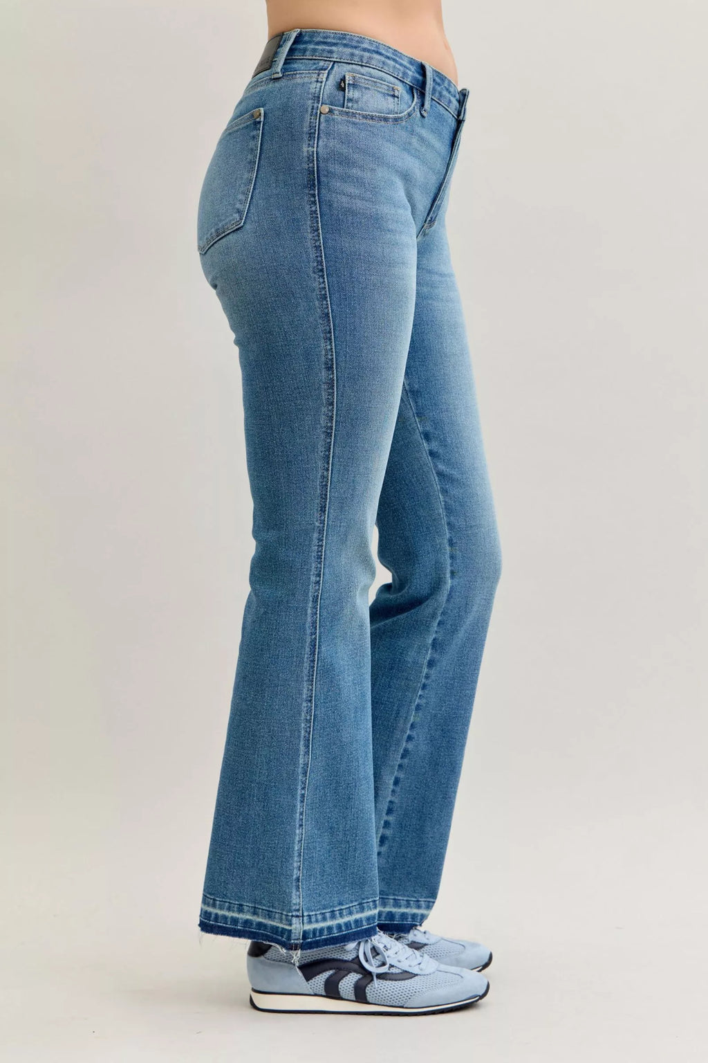 Judy Blue Mid Rise Tummy Control Release Hem Bootcut Jeans