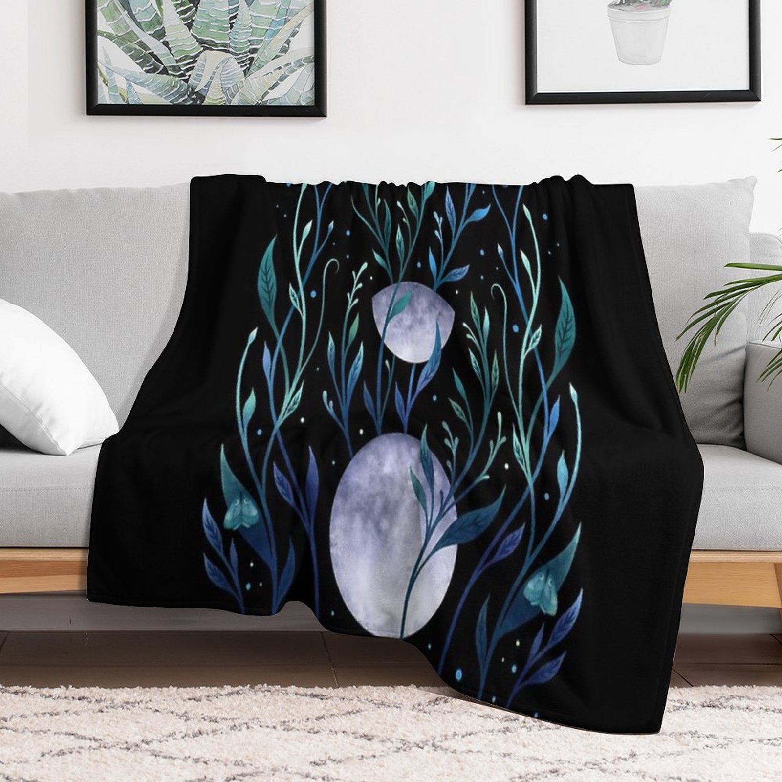 Phase & Grow - Teal Throw Blanket