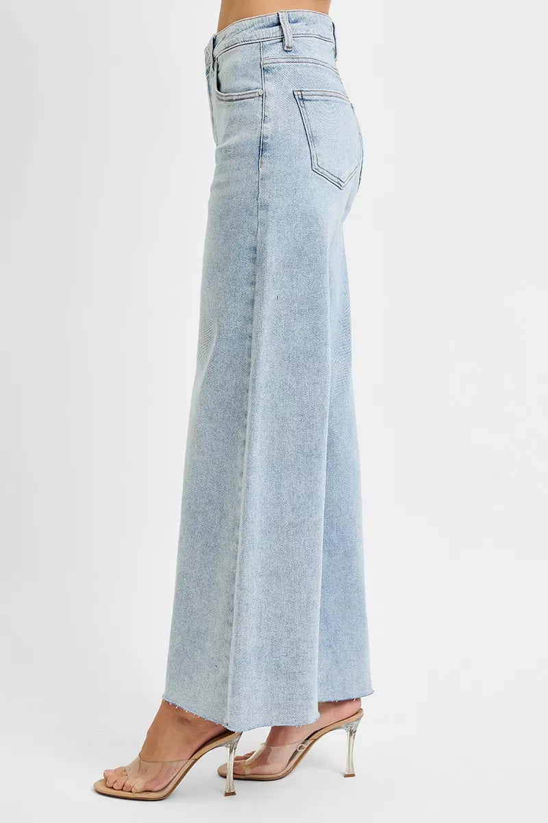 RISEN High Rise Ankle Wide Palazzo Jeans