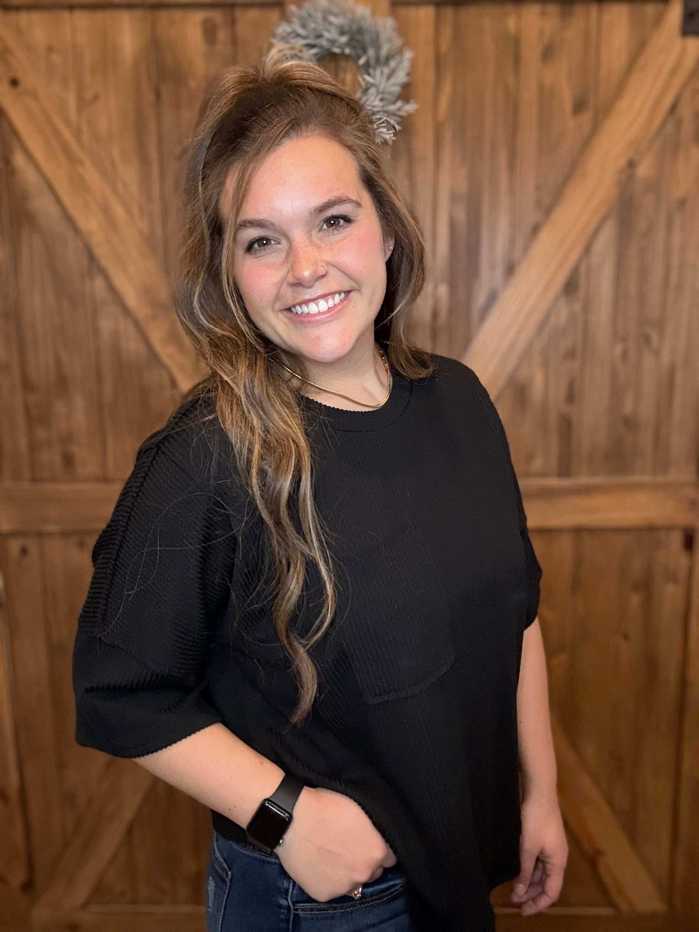 Half Sleeve Relaxed Pocket Blouse
