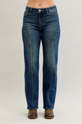 Judy Blue Seam Detail Straight Leg Jeans
