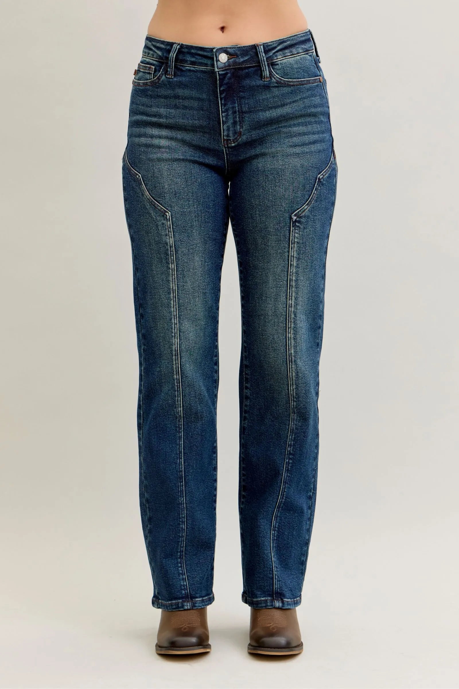 Judy Blue Seam Detail Straight Leg Jeans