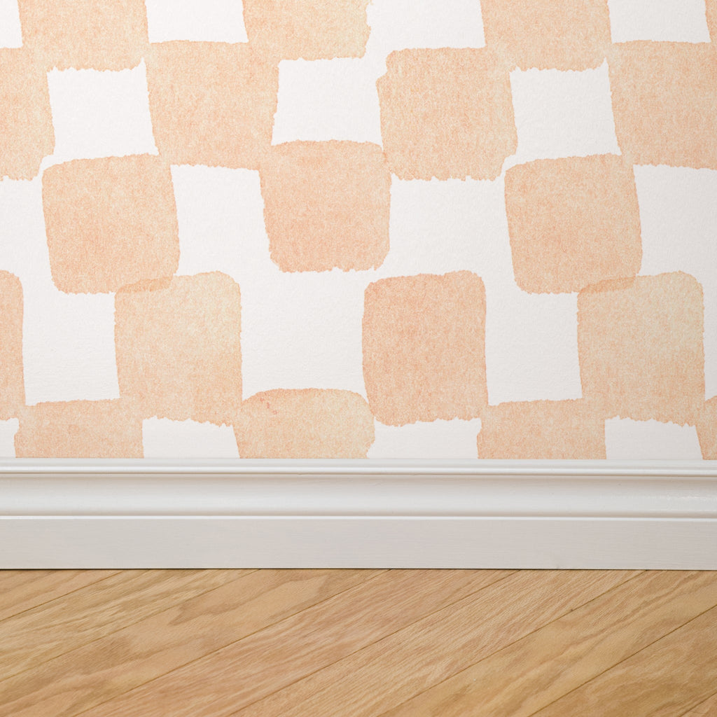 Peachy Plaid Wallpaper