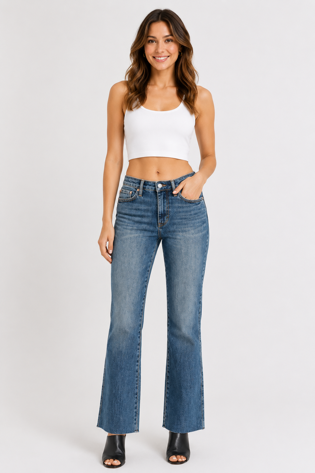 Judy Blue Tummy Control Blue Washed Straight Leg Denim Jeans