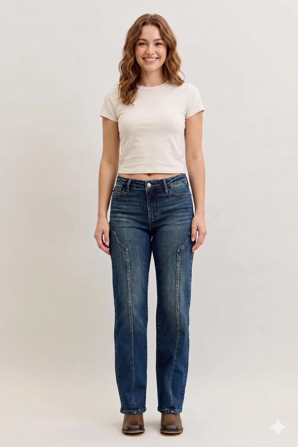 Judy Blue Seam Detail Straight Leg Jeans